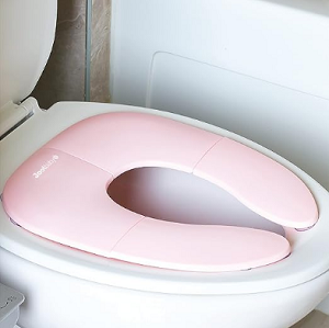 Asiento de baño plegable para viaje para niños - ventosas antideslizantes - color rosado - Jool Baby