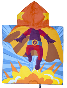 Toalla kids tipo poncho para niños - diseño superhéroe
