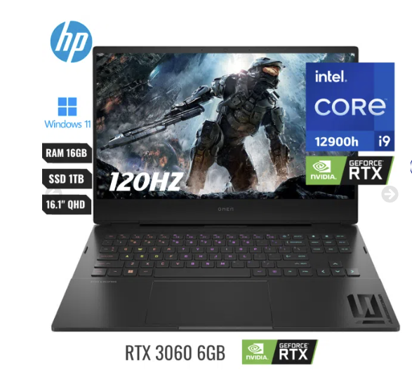 Laptop Hp Omen 16-k0033dx Intel Core I9 12900h (12va) Ram 16 Gb Ddr5 Ssd 1 Tb