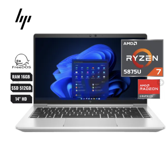 Laptop Hp Elitebook 645 G9 Amd Ryzen 7 5875u (5th) Ram 16gb Ddr4 Ssd 512gb 14″ Hd (1366×768)